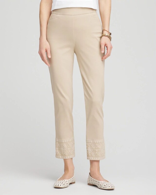 Brigitte Embroidered Ankle Pants